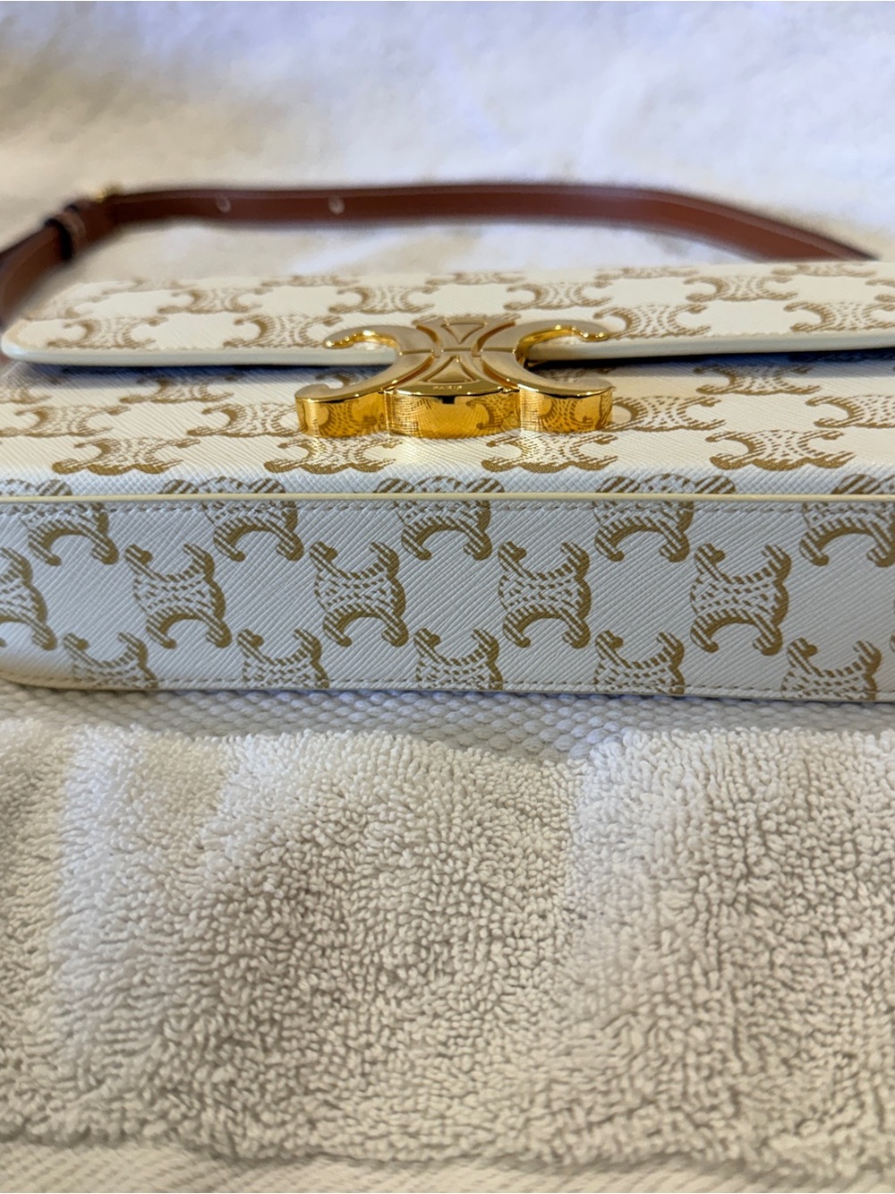 Celine Claude Shoulder Bag, Tan - Picture 5 of 16